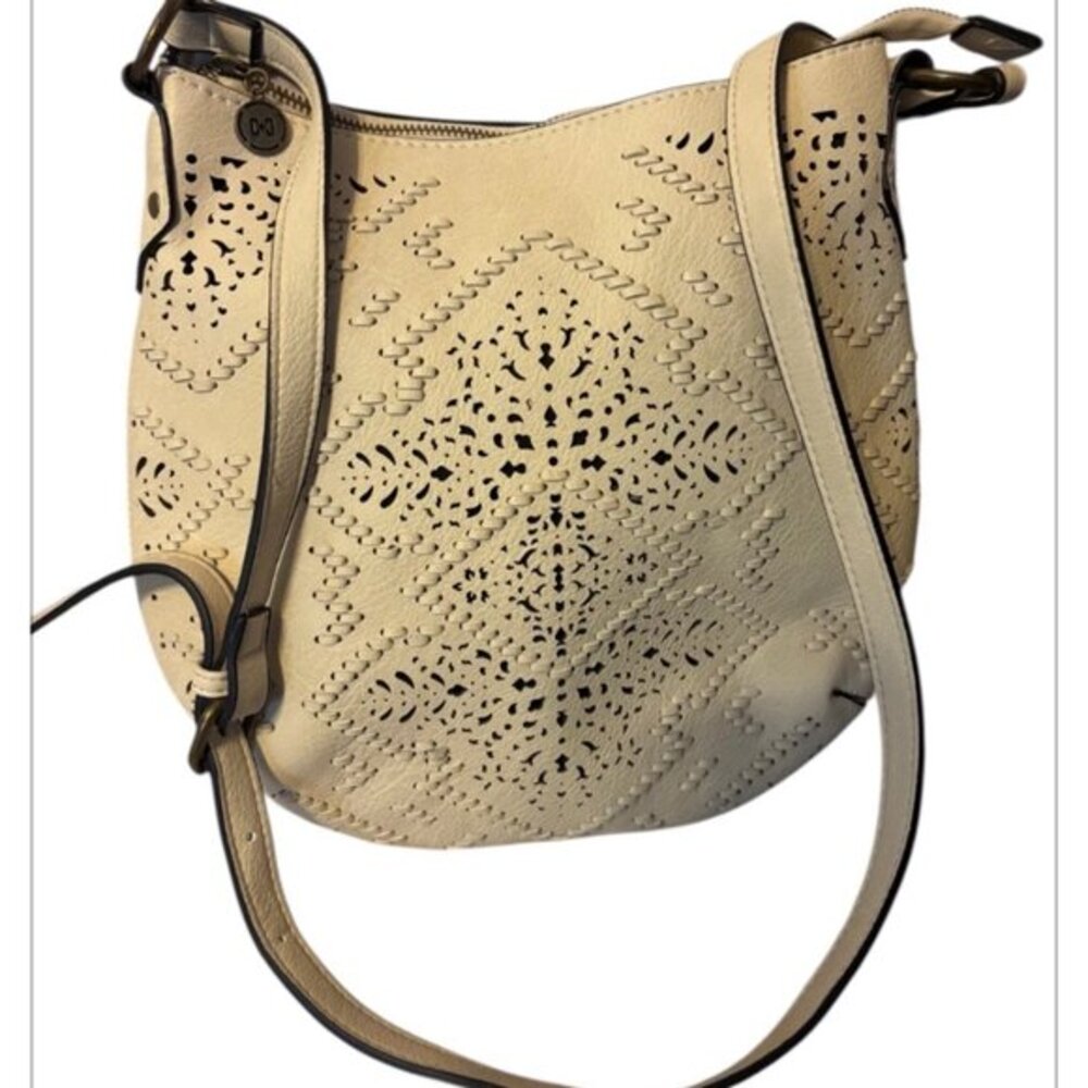 Coco Carmen BOHO Beige Shoulder Cutout Design Chic Casual Handbag